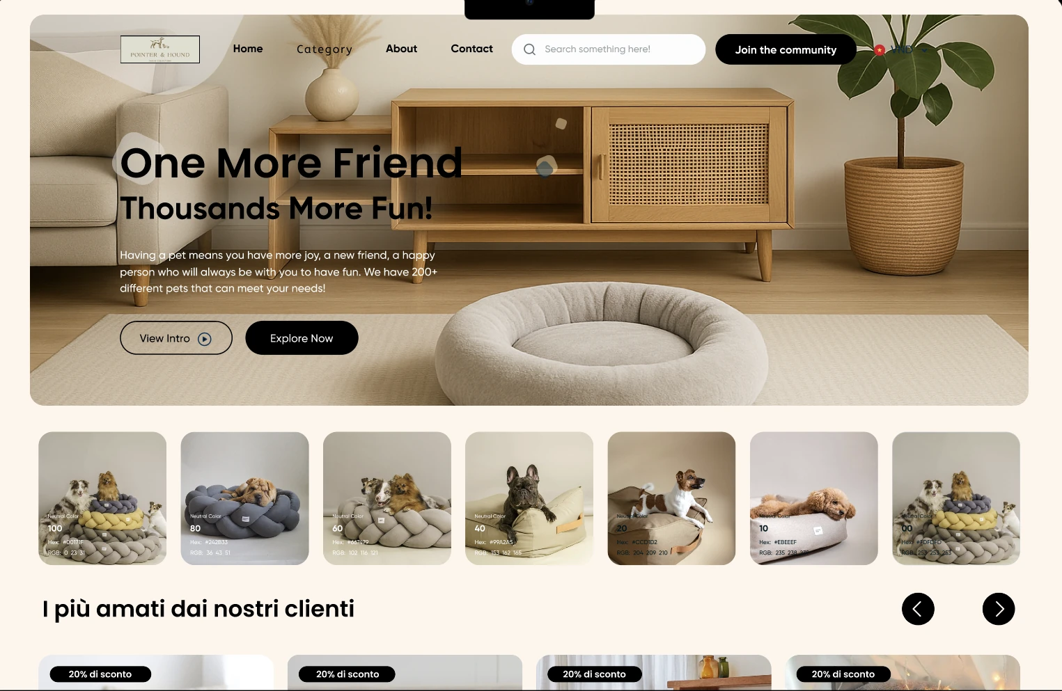 Pointer & Hound — E-commerce prodotti animali